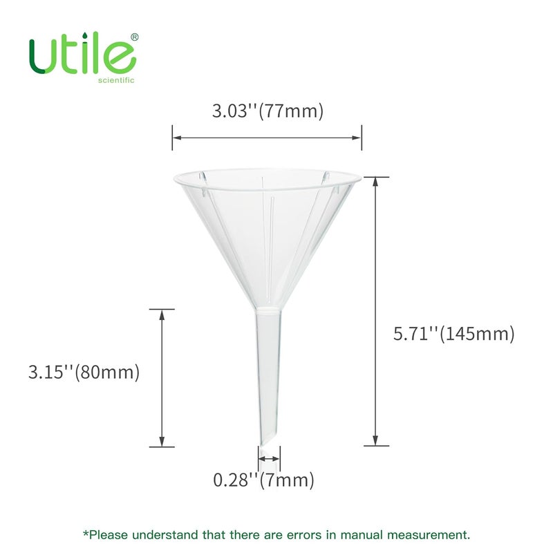 UTILE 6pcs Plastic Analytical Funnel Set, PP Material, Top Diameter 70mm, Small Funnel for Lab Bottles, Recreational Activities, 4512.0015.6 - Image 4
